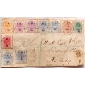 (British Occupation) 1900 Orange Free State - Set of 10 Overprint stamps on Free State Hotel Env