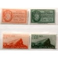 San Marino - 1943 and 1945 - Express Mail - 4 Unused Hinged stamps