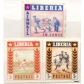 Liberia - 1955 - Sport - 3 Unused Hinged stamps