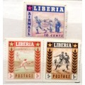 Liberia - 1955 - Sport - 3 Unused Hinged stamps