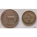 Mauritius - 1971  ¼ Rupee and 1975  ½ Rupee - Copper-nickel