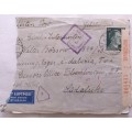 Censor Mail Envelope - Posted Hamburg Germany to Bloemfontein South Africa - 1945 (via Egypt)