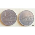 Romania - 1963 and 1966 - 1 Leu - Nickel clad steel