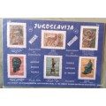 Yugoslavia - Mosaic and Bronze Figures - 6 Used Hinged stamps (on Board)