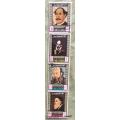Umm al Qiwain - 1967 Self Portraits - 4 stamps (Laminated) ? Used as bookmark