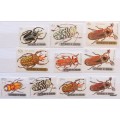 Burundi - 1970 - Beetles/Insects - 4 Large and 6 Small format Unused Hinged stamps