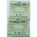 Van Riebeeck Kine 1 (Cape Town) - July 1971 - Monday Matinee - 2 Tickets