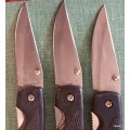 D.O.W - 3 Pocket Knives (Handles have cracks)