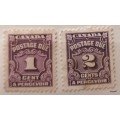 Canada - 1930`s - Postage Due - 2 Unused Hinged stamps