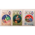 Korea (North) - 1976 - 3rd Asian Table tennis Championships - 3 Cancelled Hinged stamps