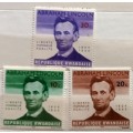 Ruanda - 1965 - Abraham Lincoln - 3 Unused Hinged stamps