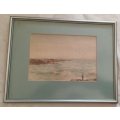 Framed Watercolour - Seascape - Moria Long -  (Painted 1941 written on back)