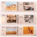 Nicaragua - 1975/76 - 1c 2c 3c North America`s Bicentennial - 3 Pairs Unused Hinged stamps