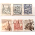 Austria - 1957 - Buildings/Architecture  - 6 Used Hinged stamps