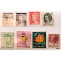 Australia - Mixed Lot of 8 Used Hinged stamps