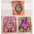 Union of South Africa - 1913-20 - George V - Revenue - 3 Used stamps (Incl 10S)