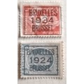 Belgium - 1920/30 `s - Typographic overprint with location (bilingual) and year - 2 Stamps