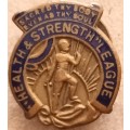 Vintage `Health & Strength League` Blue Enamel Lapel Badge (Collins of London)