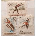 Hungary - 1955 - Winter Sport - 3 Cancelled Hinged stamps
