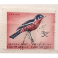 RSA - 1960`s - 3c Shrike Definitive - 1 Used stamp (No margins bottom and right)
