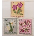 Ruanda-Urundi - 1953 - Flowers - 3 Unused Hinged stamps