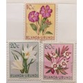 Ruanda-Urundi - 1953 - Flowers - 3 Unused Hinged stamps