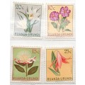 Ruanda-Urundi - 1953 - Flowers - 4 Unused  stamps