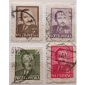 Poland - 1948 - Pres Boleslaw Bierut - 4 Used Hinged stamps