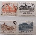 Poland - 1965 - Warsaw Architecture - 4 Used stamps