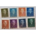 Netherlands - 1949-1951 - Queen Wilhelmina - 8 Used Hinged stamps