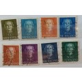 Netherlands - 1949-1951 - Queen Wilhelmina - 8 Used Hinged stamps