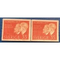 Sweden - 1967 - Buchner Michelson Nobel Prize - Pair of Used Booklet stamps