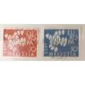 Switzerland - 1961 - Pigeons in flight - Set of 2 Used stamps