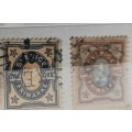 Sweden - 1892 - Bi-colour Numeral issue - 2 Used stamps