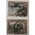 Portugal - 1928 - Third Independence Issue - 2 Used Heavily cancelled stamps