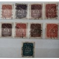 Portugal - 1940`s - Caravela ship - 9 Used (some Hinged) stamps