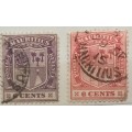 Mauritius - 1910 - Coat of arms - 2 Used stamps