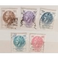 Italy - 1950-60s - Turrita series - 5 Used stamps