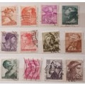 Italy - 1960`s - Works of Michelangelo - 12 Used (some hinged) stamps