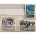 Russia - Theme:  Sport - 3 Cancelled stamps