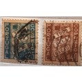 Portugal - 1935-45 - Coat of Arms with Scroll (Tudo pela Nação) - 2 Used stamps