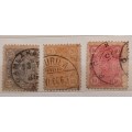 Sweden - 1875-81 abd 1891 - Coat of Arms - 3 Used stamps