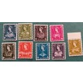 Kenya, Uganda and Tanganyika - 1960 - Elizabeth II - 9 Mint stamps (low values)