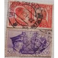 Italy - 1941 - Hitler-Mussolini - 2 Used Hinged stamps