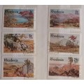 Rhodesia - 1977 - Landscape Paintings - Set of 6 Used stamps