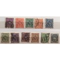 Germany - 1921-3 - Posthorn (Mixed Lot of bi-colour and single colour) - 11 Used Hinged stamps