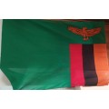 Large Zambia fabric Flag with Flag Factory Label