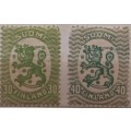 Finland - 1917-29 - Coat of Arms  Definitive - 2 Unused stamps