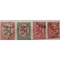 Finland - 1917-29 - Coat of Arms Definitive - 4 Used stamps