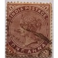 British India - 1882-1890 - Victoria - One Anna - 1 Used Hinged stamp